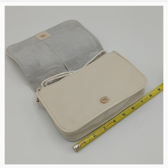 NWT btb LA Leather Gray Kelly Crossbody Bag - Picture 4 of 8